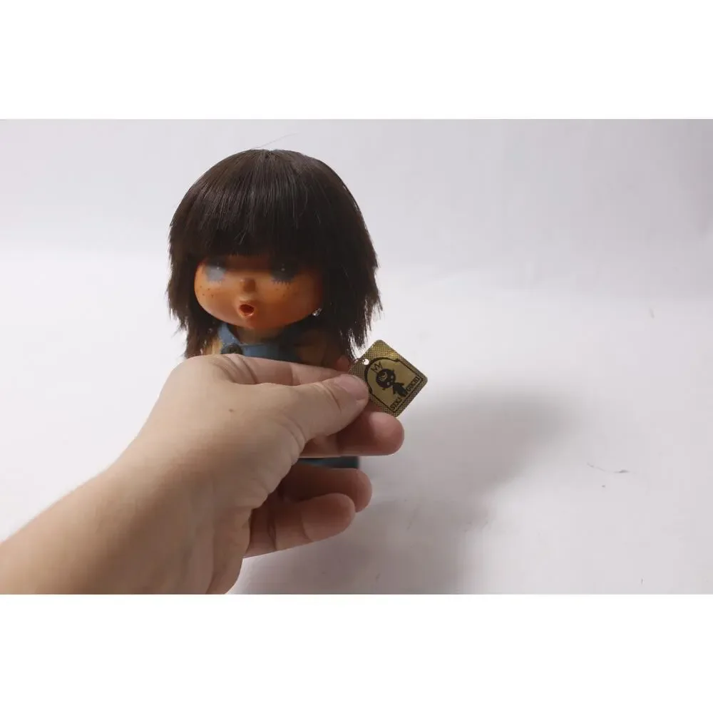 1970s Japan Sekiguchi Mademoiselle Jeje Doll Blue Overalls w Tag ~260826-WH 1308